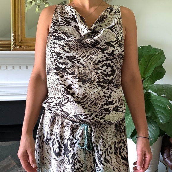 Milano maxi‎ snake skin print team brow size 12 drawstring waist satin wedding - Picture 4 of 13